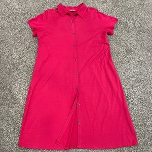 J Jill Polo Shirt Dress Pima Cotton Modal Cinnabar size LARGE TALL